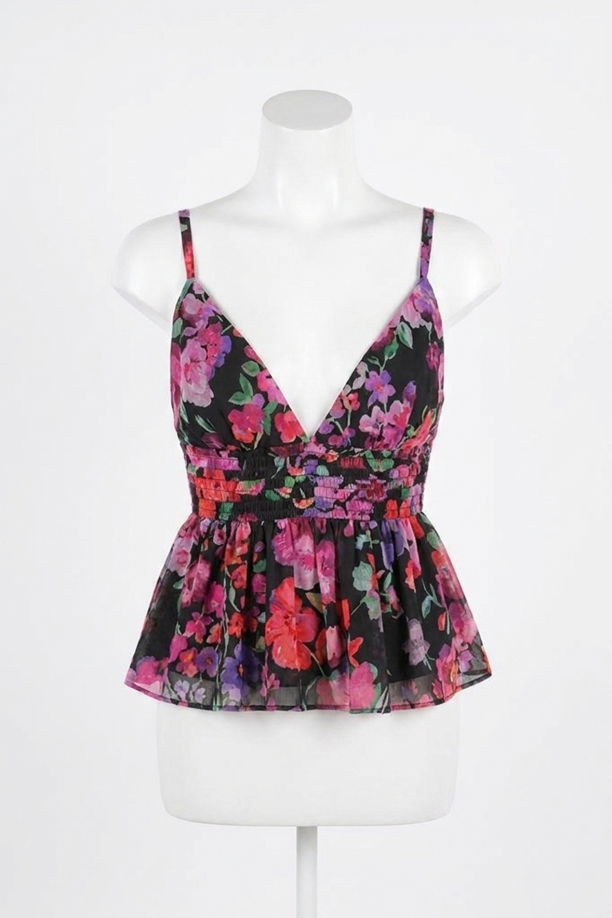 NEW LINE AND DOT mika top in black floral